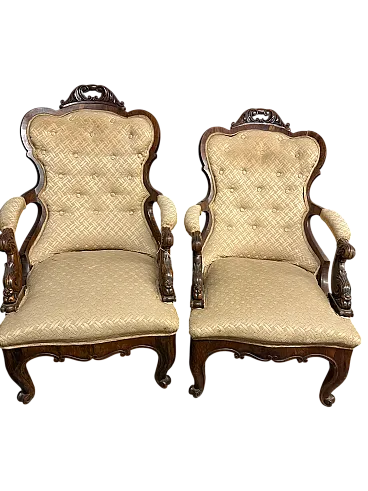 Coppia di poltrone da riposo, metà '800