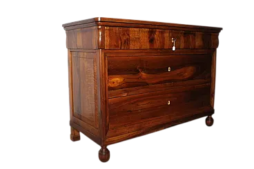Comò cassettone cappuccino Carlo X in noce, 1820