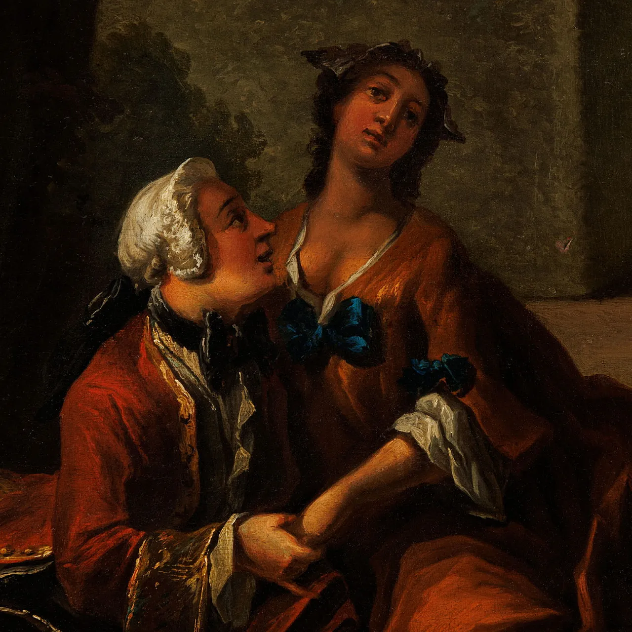 Festa galante nel parco, dipinto a olio su tavola, metà '700 4