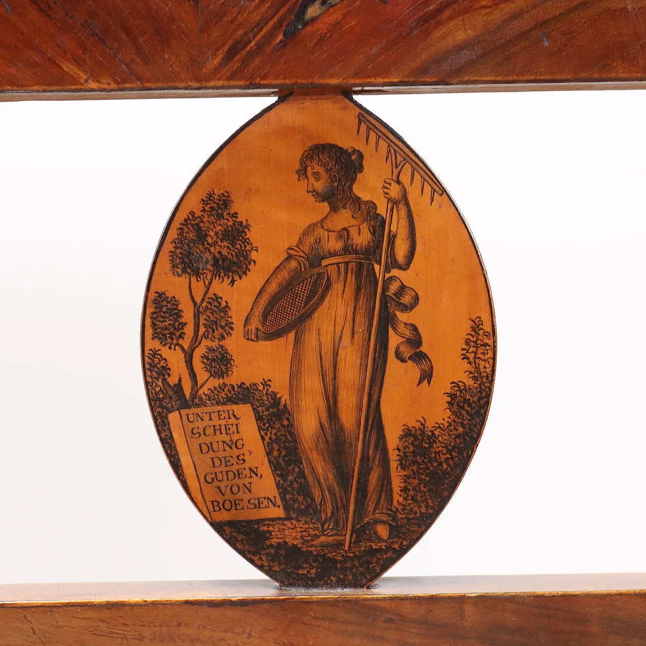 Divanetto Impero in noce e tessuto, '800 4