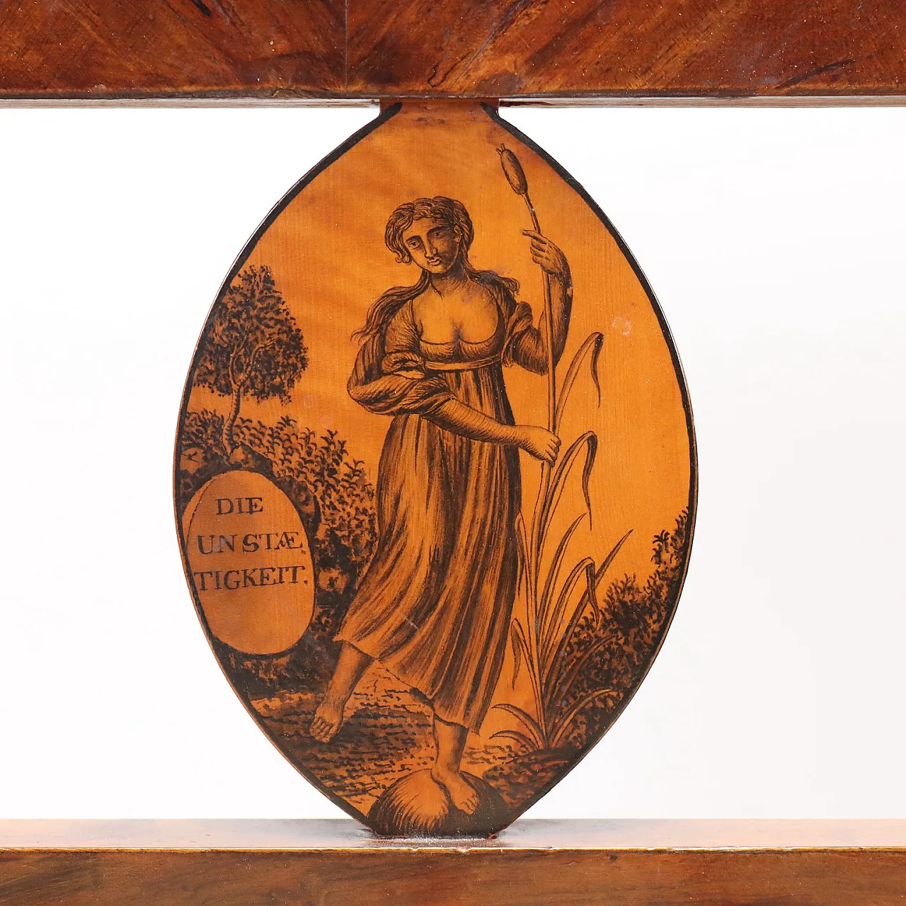 Divanetto Impero in noce e tessuto, '800 5