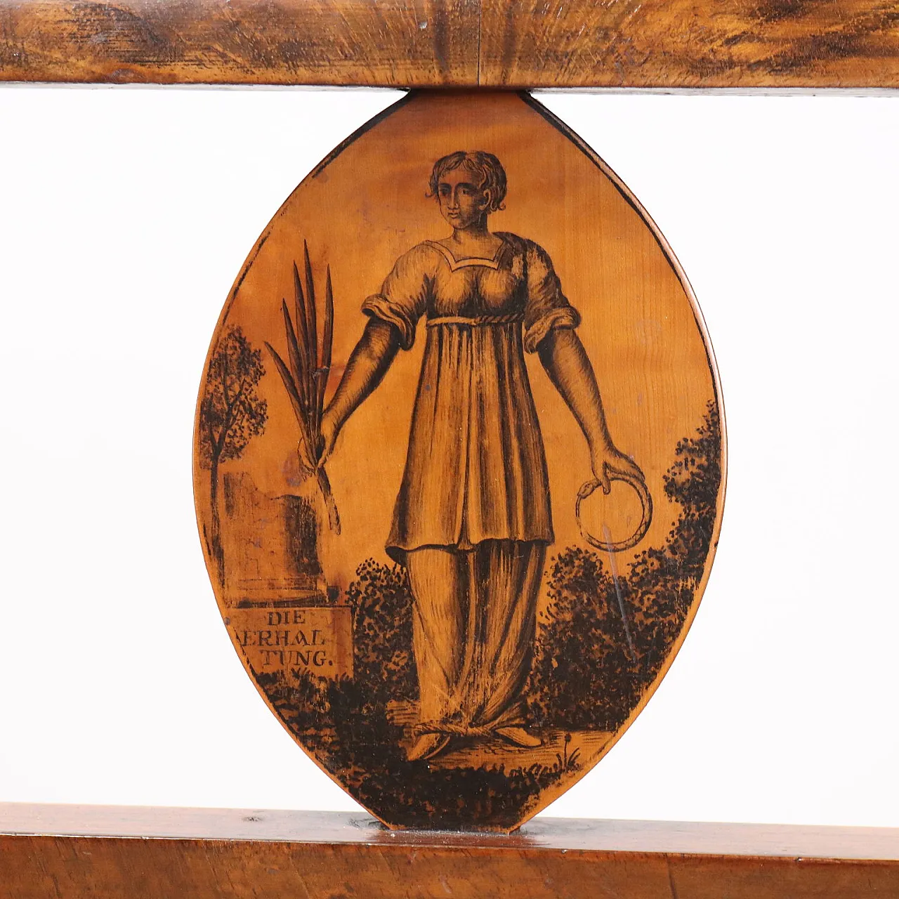 Divanetto Impero in noce e tessuto, '800 7