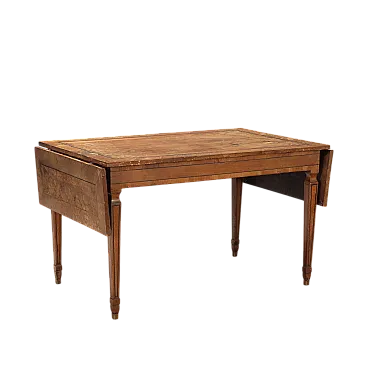 Tavolo in noce con filetti in ebano, primo '900