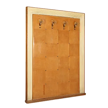 Appendiabiti con base in legno impiallacciato pioppo, '900