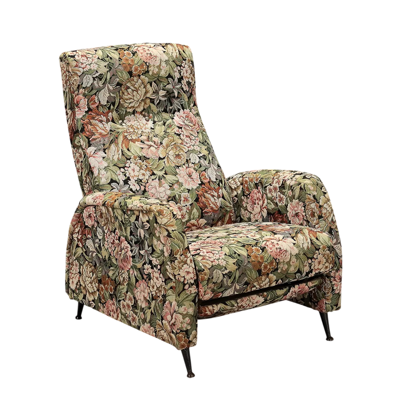 Poltroncina in espanso, tessuto e metallo smaltato, '900 11