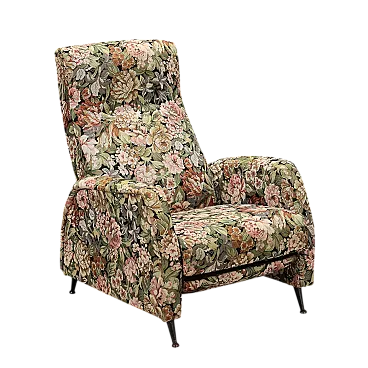 Poltroncina in espanso, tessuto e metallo smaltato, '900