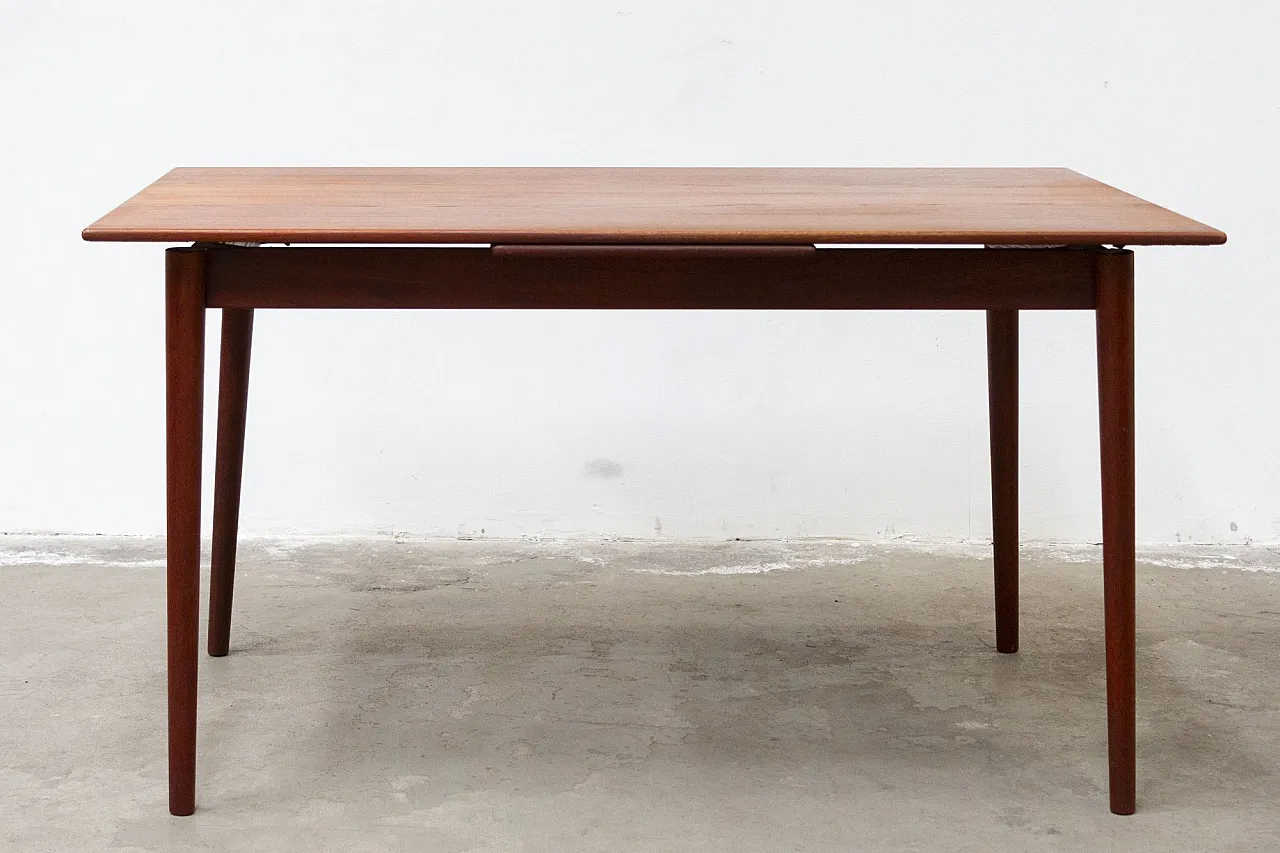 Scandinavian teak dining table by Hvidt & Nielsen, 1950s 1