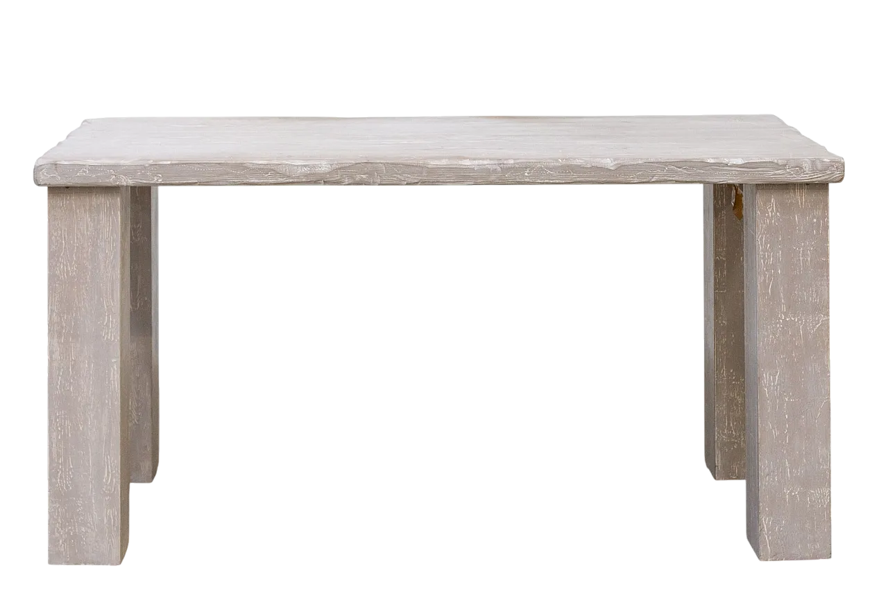 Tavolo artigianale in abete color tortora patinato, '900 11