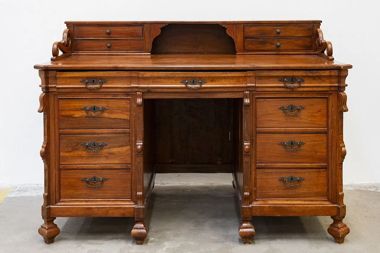 Scrivania in legno di noce, fine '800 1