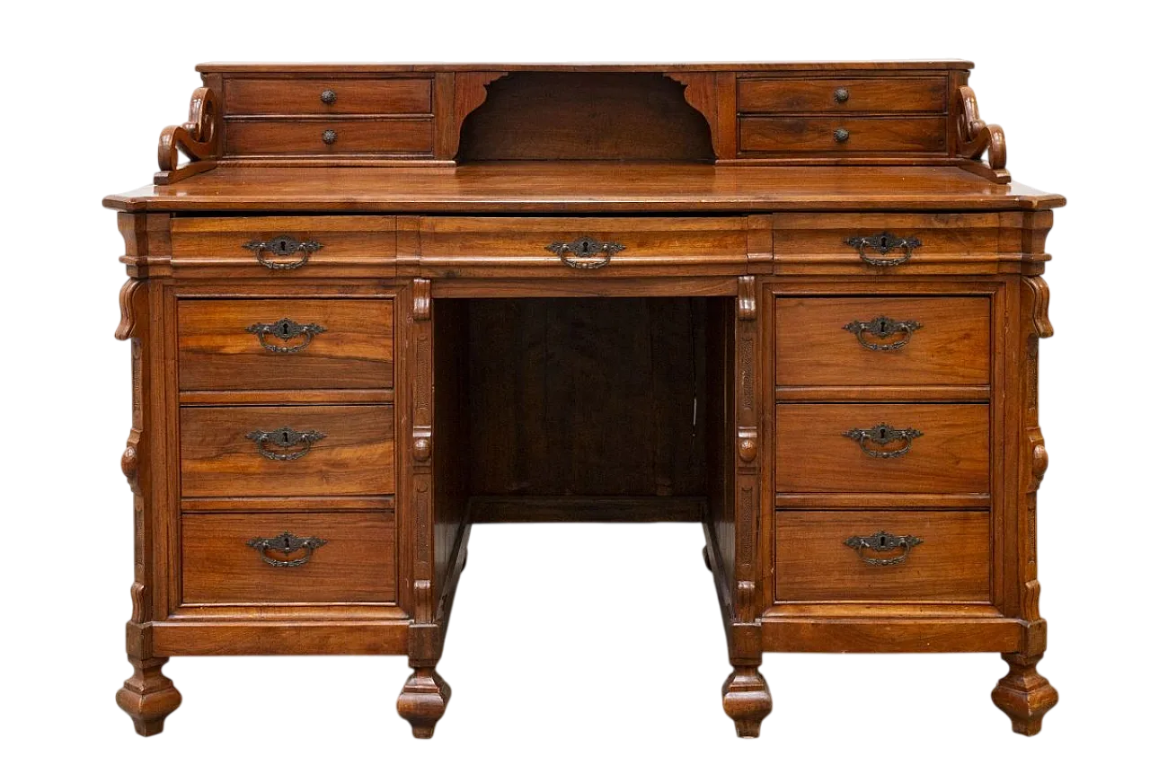 Scrivania in legno di noce, fine '800 21