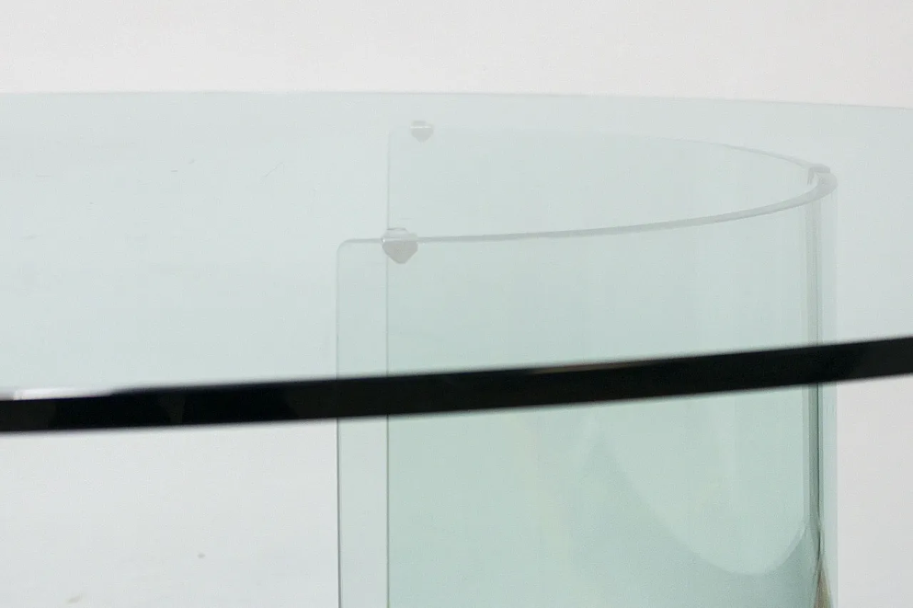 Oval glass table by Fiam, 1980s 7