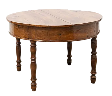 Round walnut table, mid-19th century
