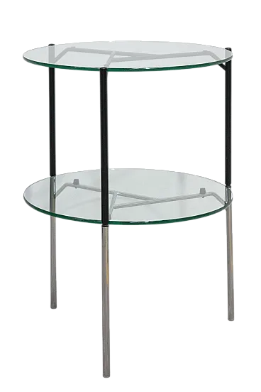 Tavolino a due ripiani in vetro e metallo Casamania di Frezza, '900