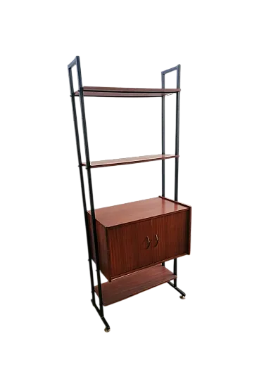 Libreria svedese con 3 ripiani e 2 ante, anni '70