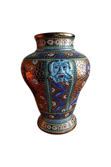 Vaso in mosaico di Deruta, anni '50