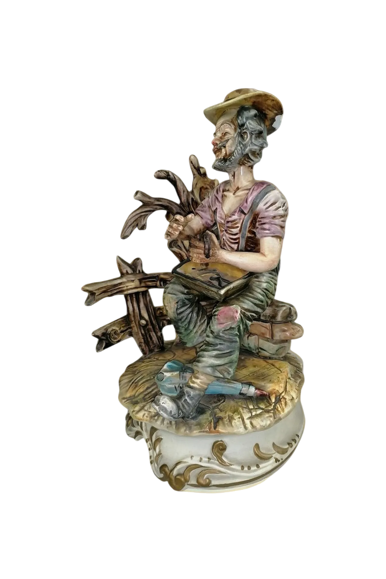 Statua di uomo con ombrello rotto di Capodimonte, anni '70 9