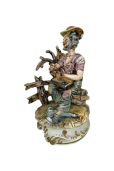 Statua di uomo con ombrello rotto di Capodimonte, anni '70