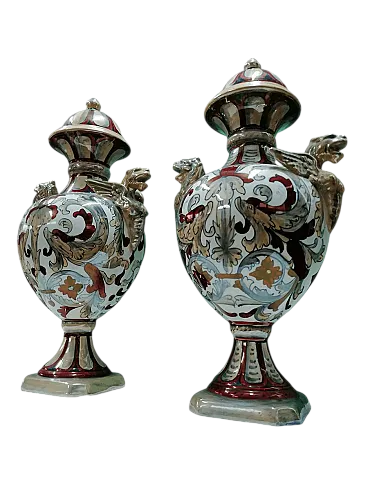 Coppia di potiche di Gualdo Tadino, anni '50