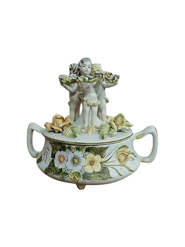 Centrotavola in ceramica 3 Putti di Bassano, anni '50