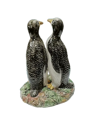 Gruppo di figurine di pinguini in ceramica, anni '60