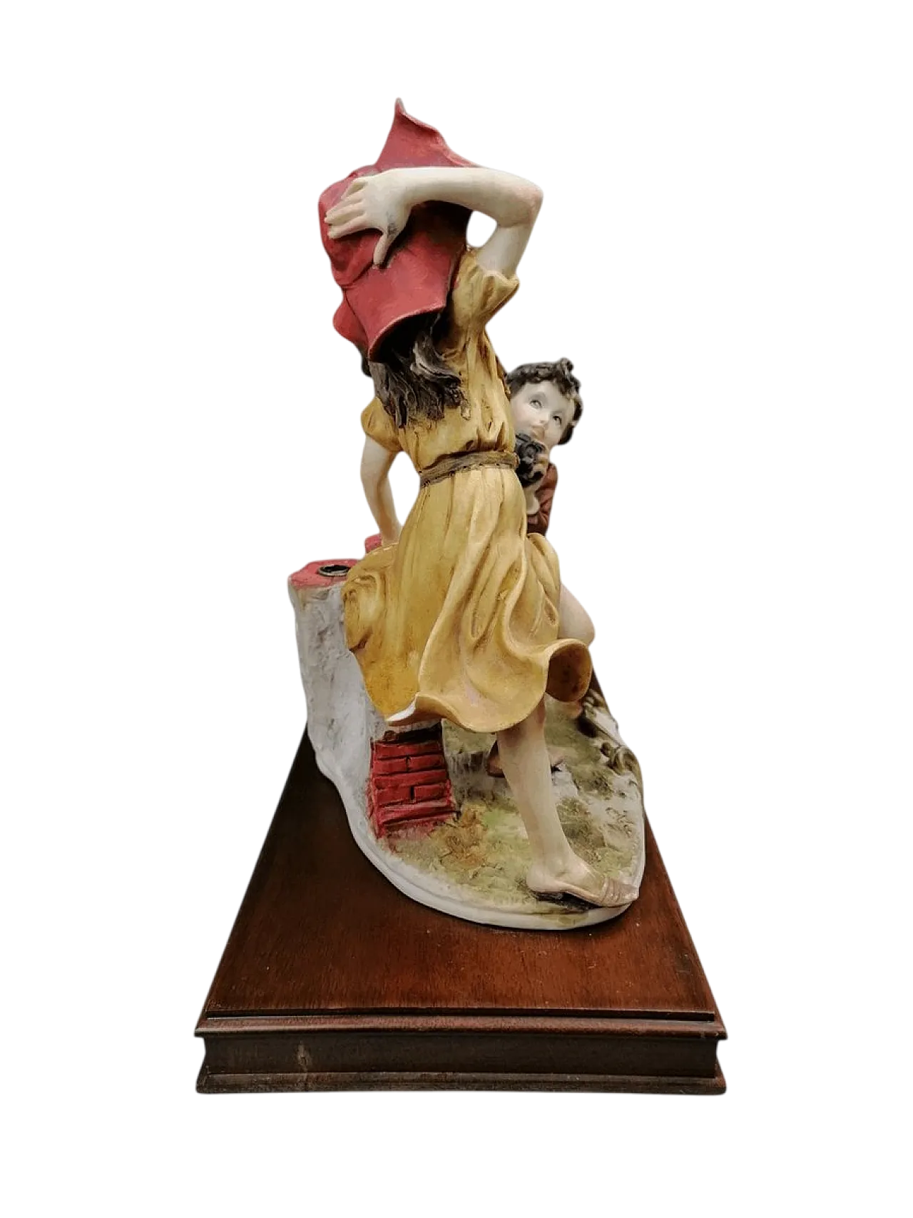 Statua Capodimonte con base in legno ragazzo di Giuseppe Armani, anni '70 9