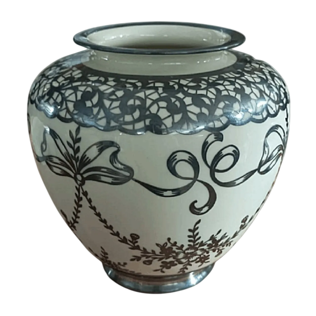 Vaso in ceramica di Volkstedt Elfenbein, anni '30 4