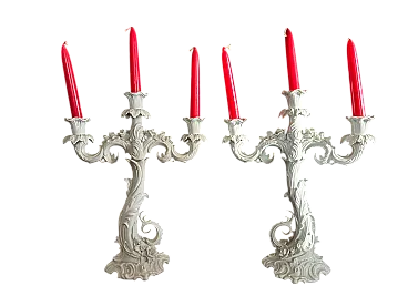 Coppia di candelabri in ceramica  di Alka Kunst, anni '60
