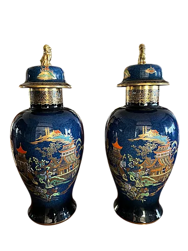 Coppia di potiche in ceramica, '900