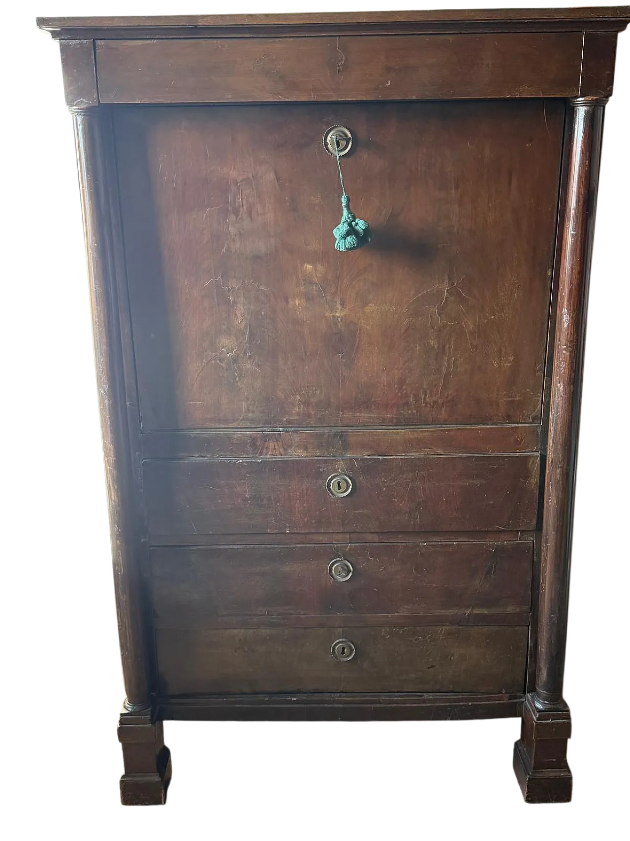 Antique walnut secretaire from the late 19th century 4