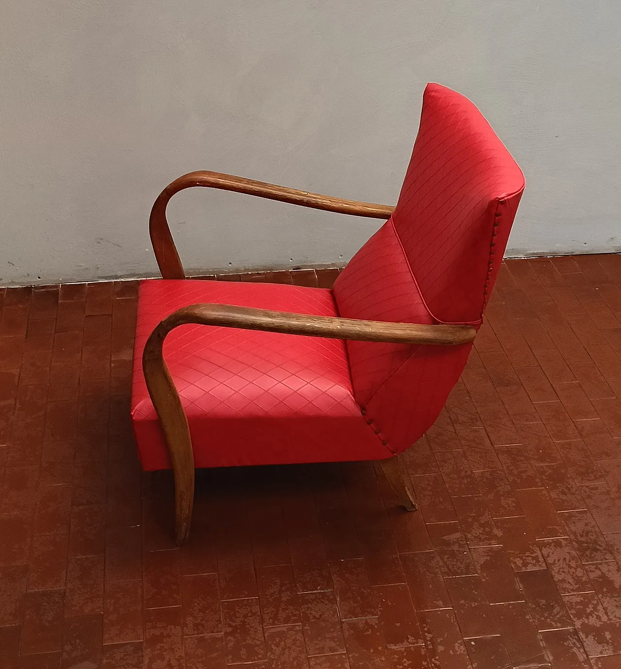 Poltrona in skai, stile William Ulrich, anni '50 34