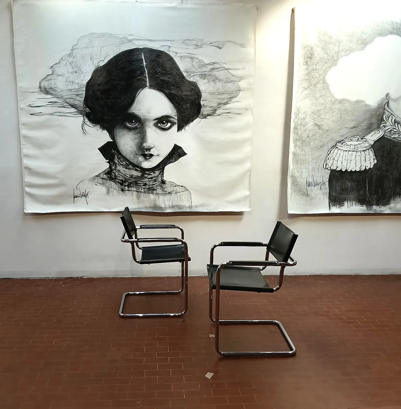 Pair of chairs with armrests by Matteo Grassi, 90s 10