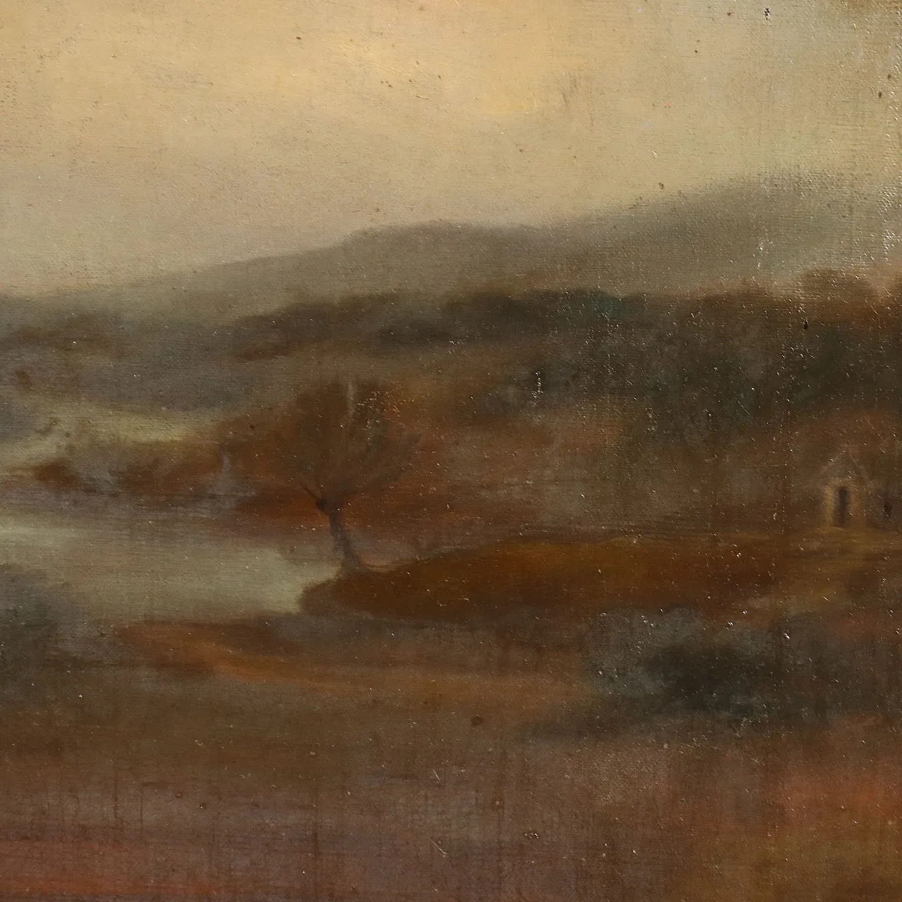 Ritratto di una giovane donna con il suo cane, olio su tela, '800 8