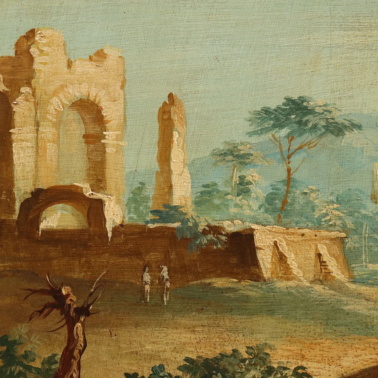 Olio su tavola ovale con cornice, '700 9