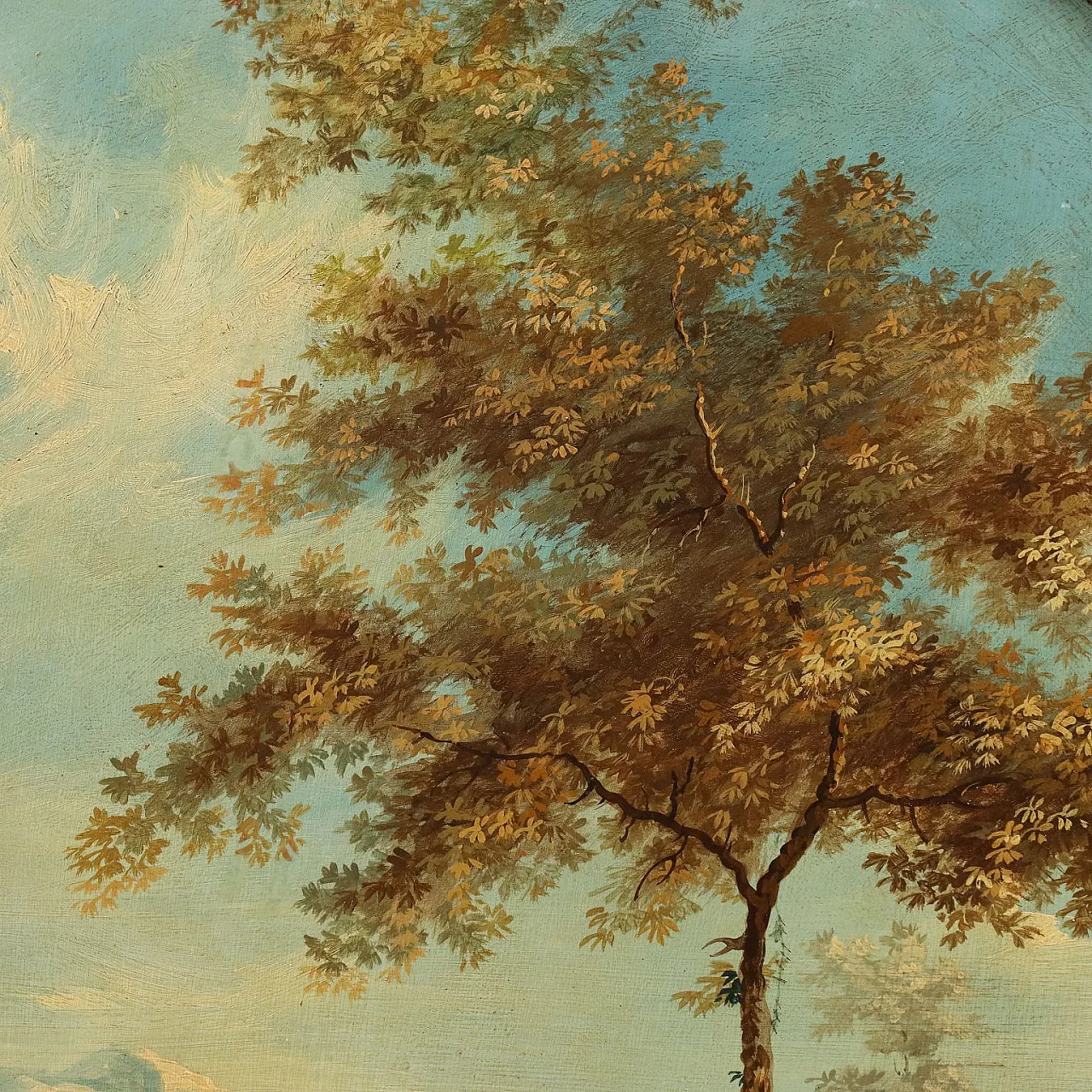 Olio su tavola ovale con cornice, '700 10