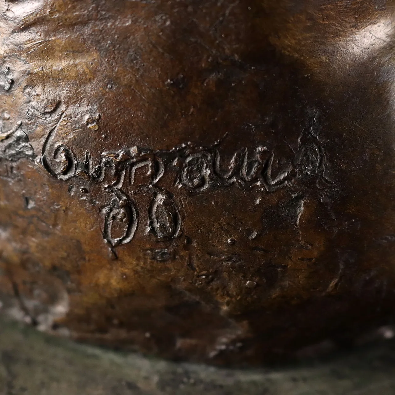 Scultura in bronzo su base in marmo, '900 8