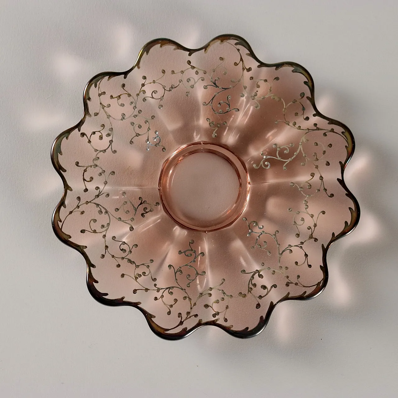 Servizio da dessert e macedonia in vetro, decorato in argento, '900 4