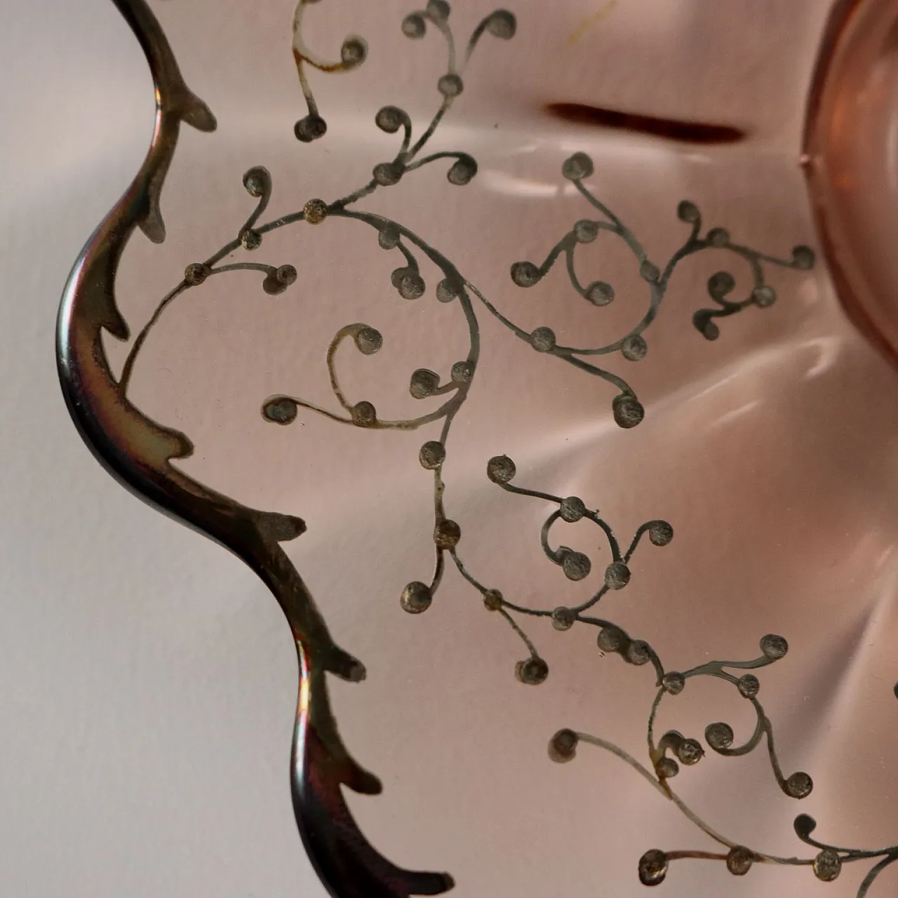 Servizio da dessert e macedonia in vetro, decorato in argento, '900 5