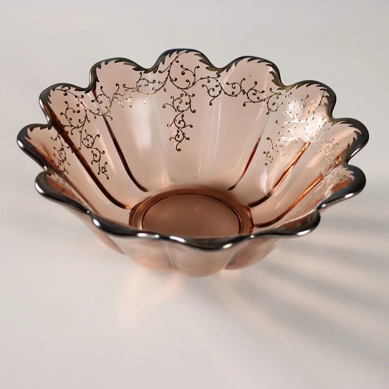 Servizio da dessert e macedonia in vetro, decorato in argento, '900 9