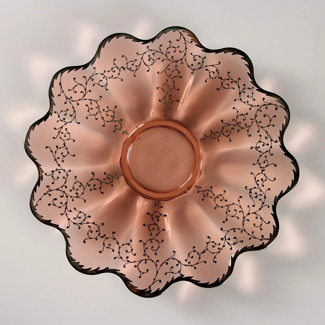 Servizio da dessert e macedonia in vetro, decorato in argento, '900 10