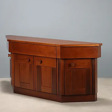 Mobile contenitore in noce con ante battenti e cassetti, '900