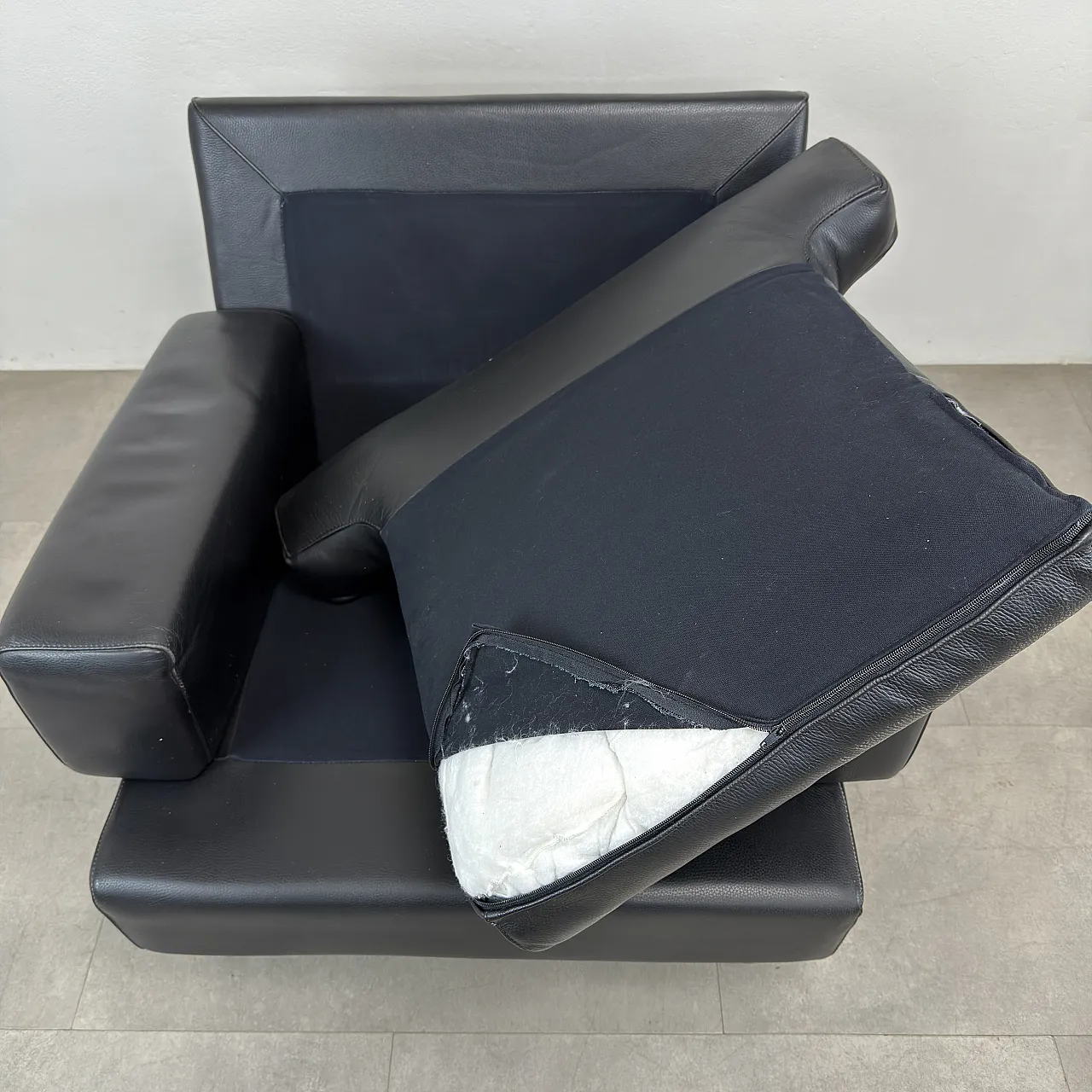 Dark brown leather armchair produced by Cinova, Italy, 1970s 11