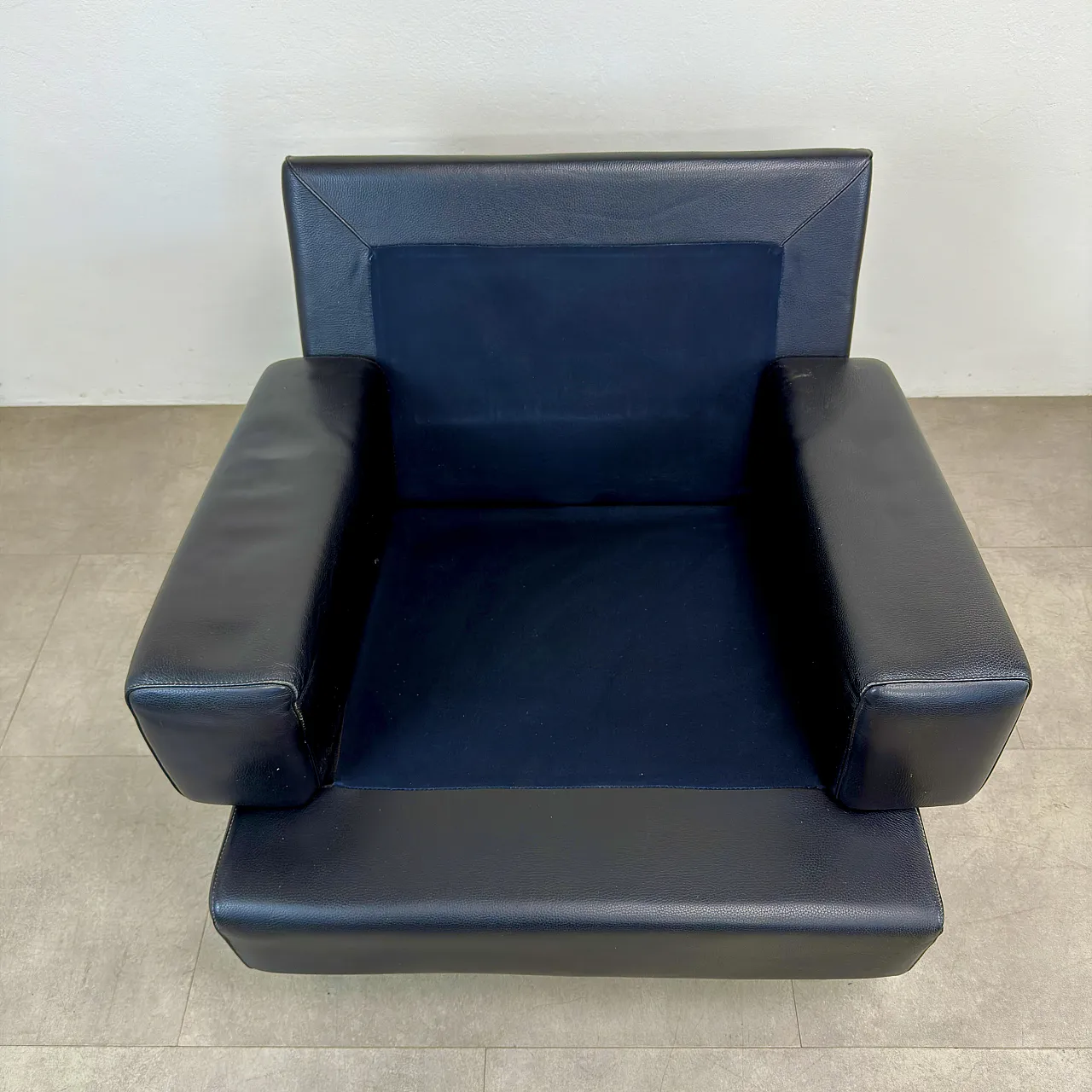 Dark brown leather armchair produced by Cinova, Italy, 1970s 12