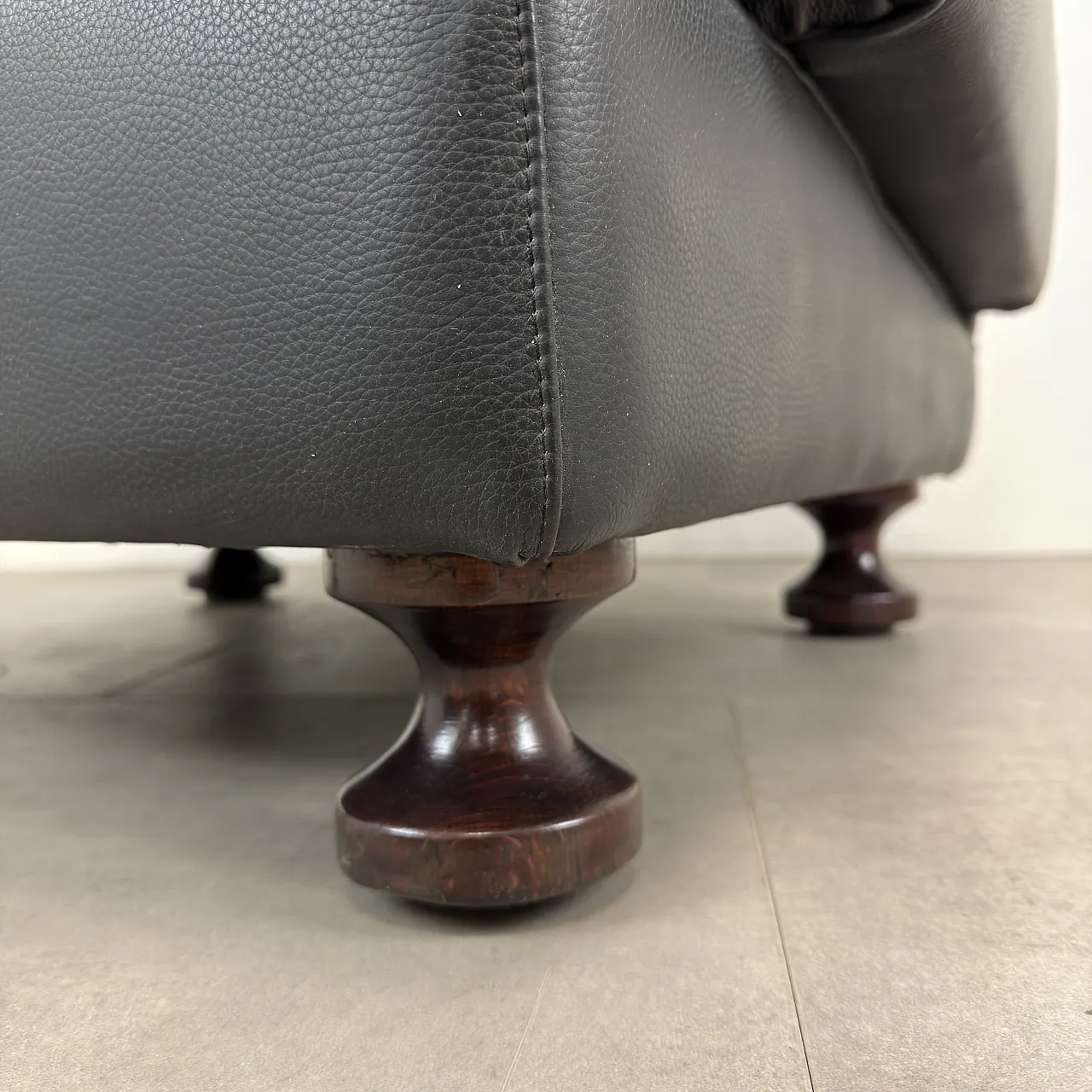 Dark brown leather armchair produced by Cinova, Italy, 1970s 14