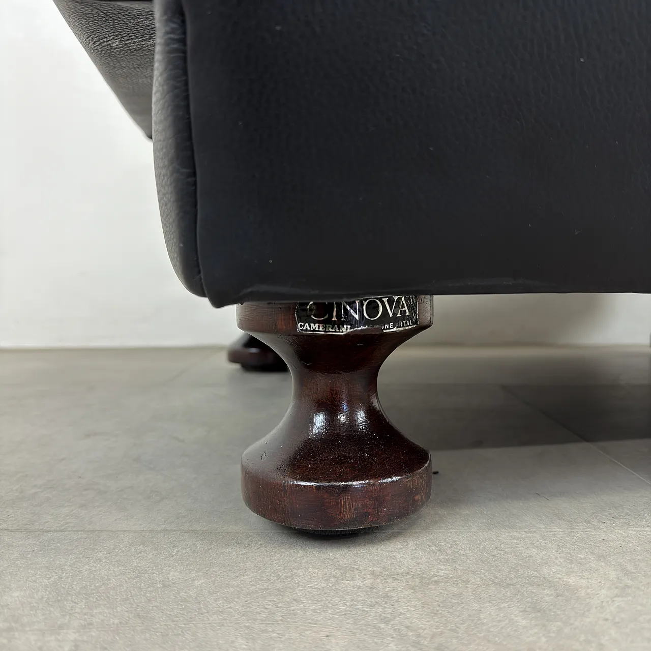 Dark brown leather armchair produced by Cinova, Italy, 1970s 15