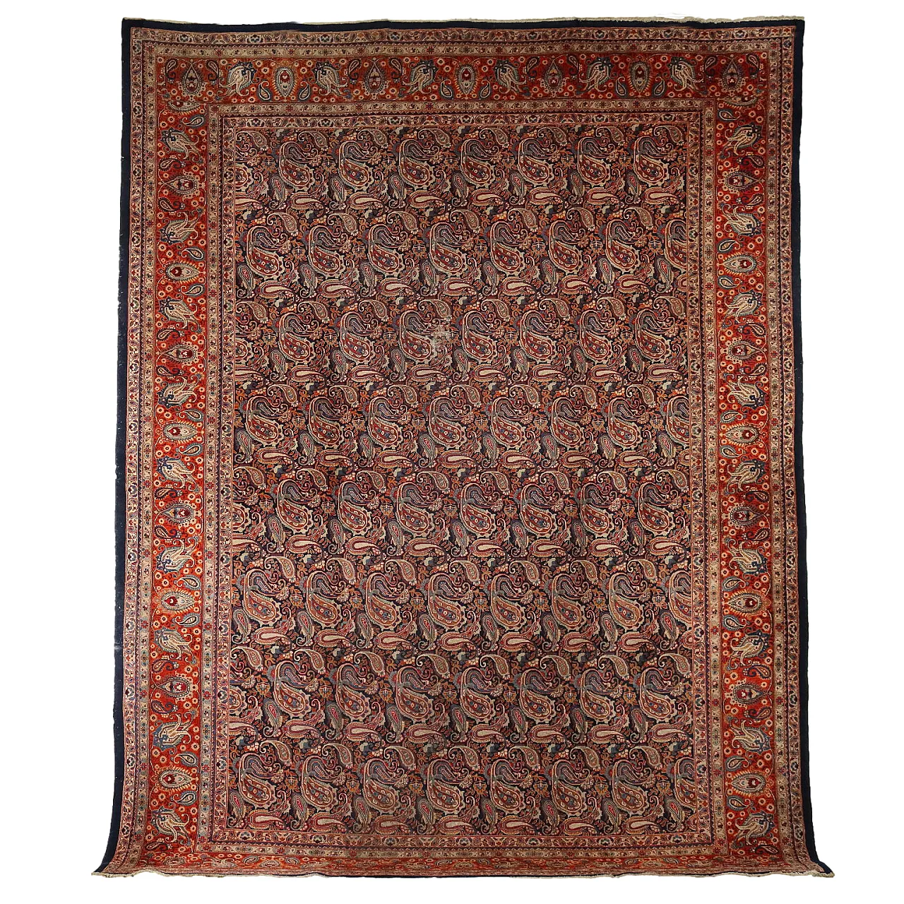 Tappeto Tabriz in cotone e lana, fine '900 1