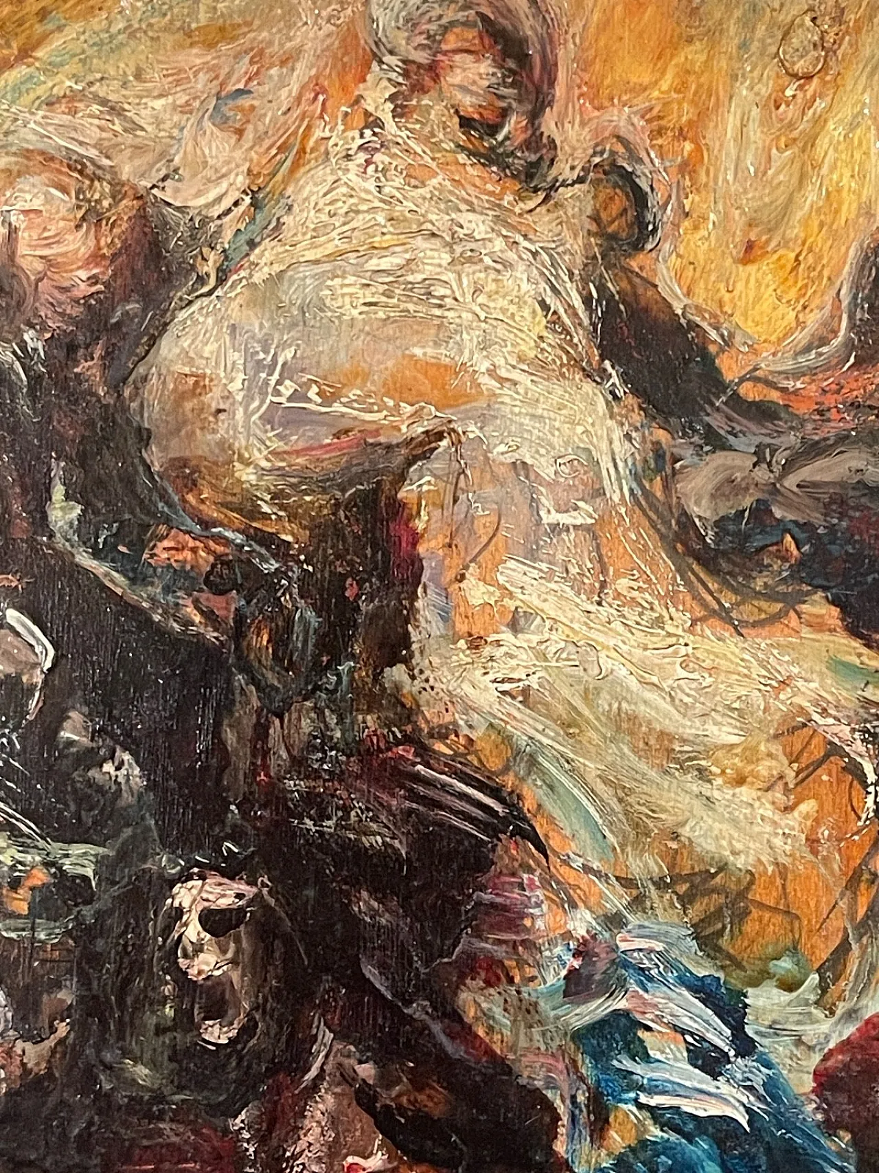 A. Mancini, antique painting, religious scene, 19th century 3