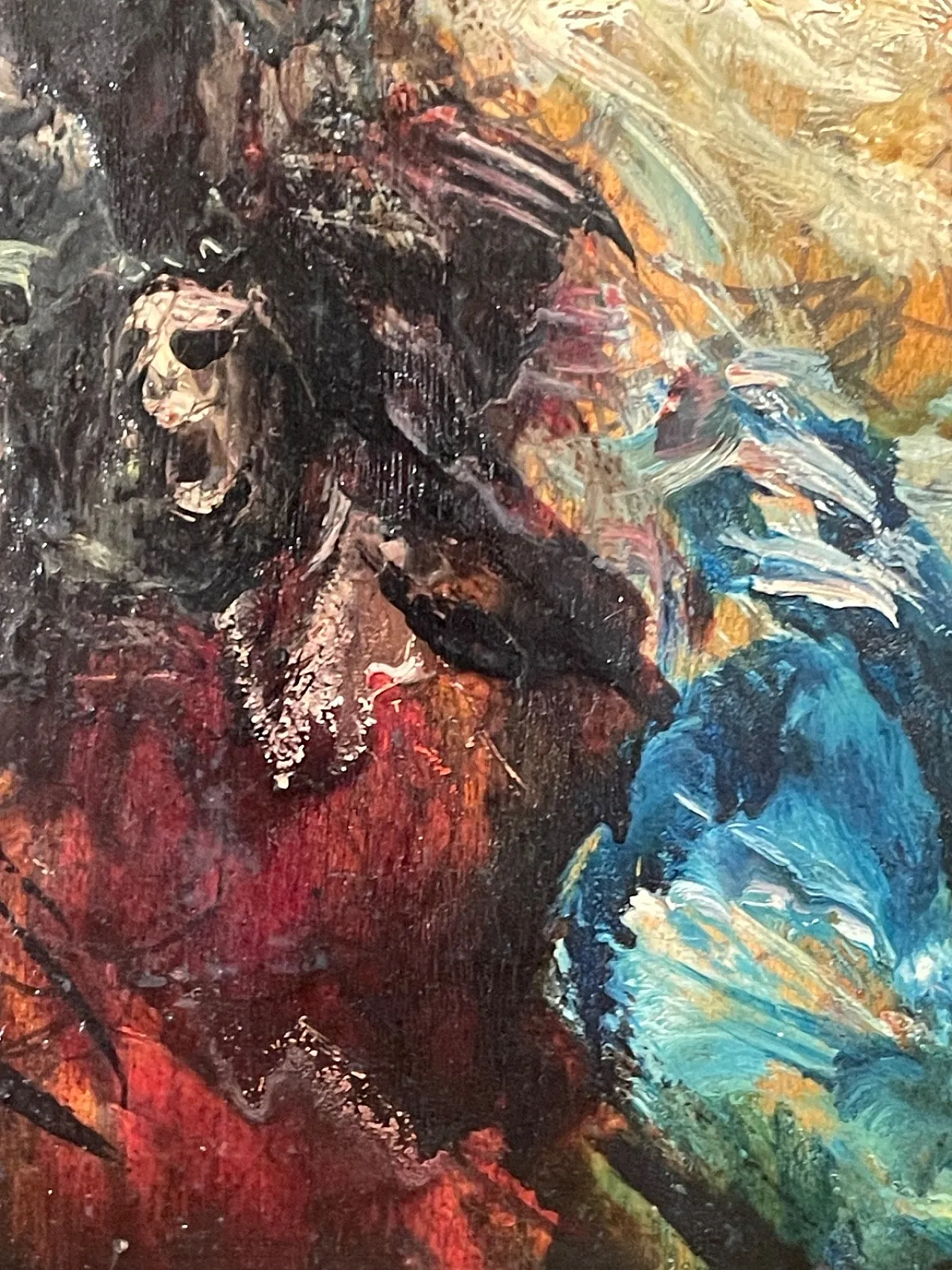 A. Mancini, antique painting, religious scene, 19th century 6