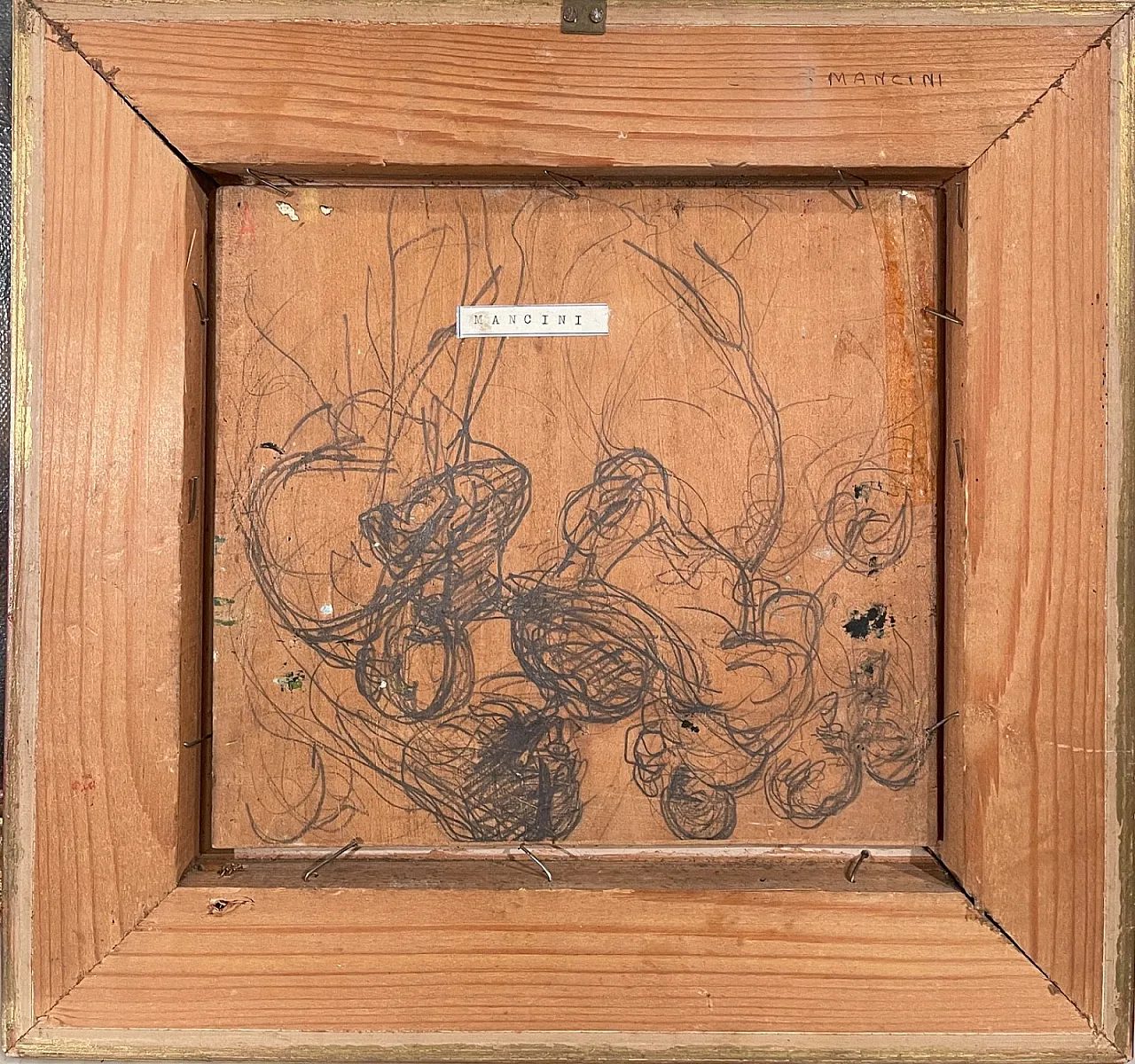 A. Mancini, antique painting, religious scene, 19th century 7