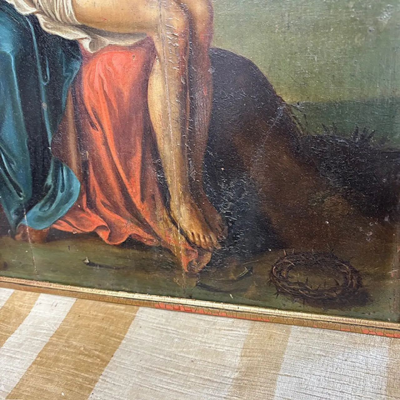 Dipinto fiammingo epoca olio su tavola, '700 7