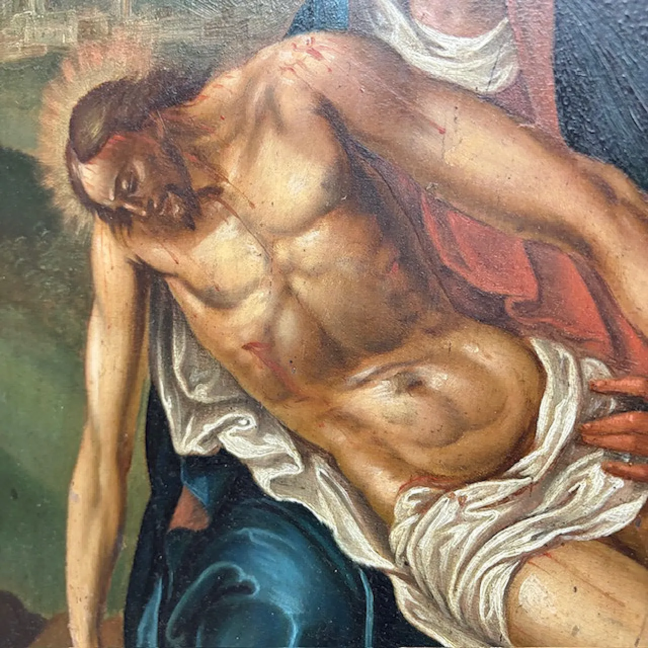 Dipinto fiammingo epoca olio su tavola, '700 8